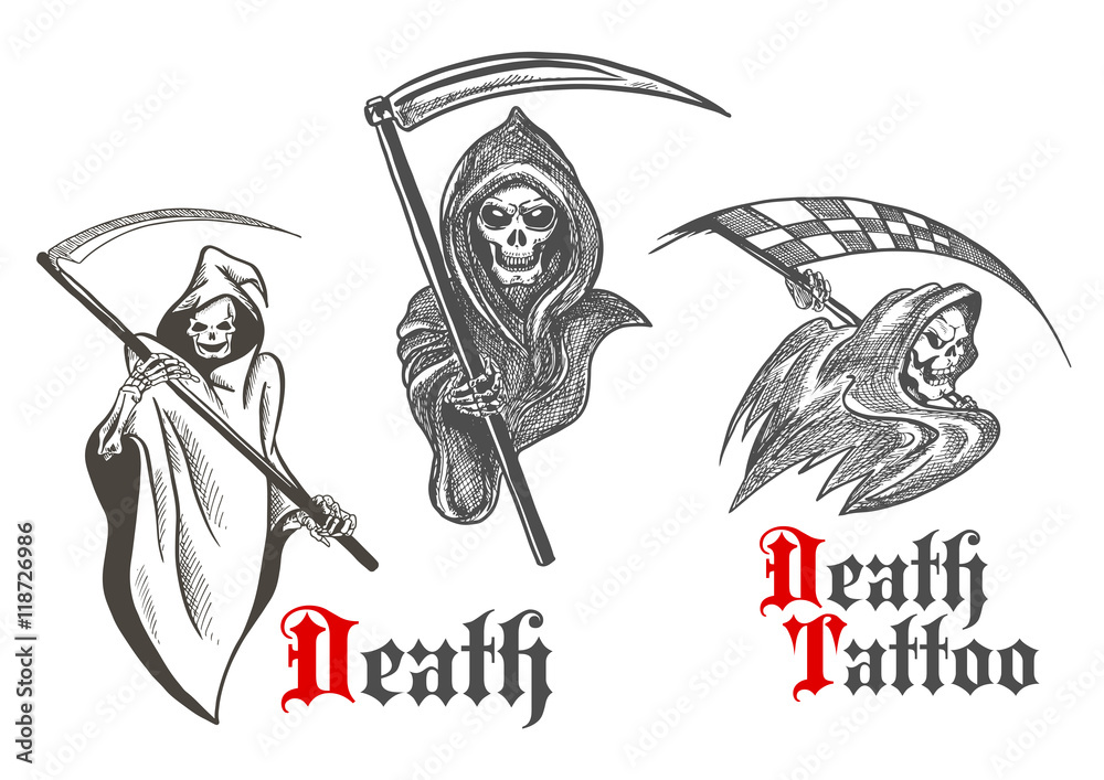Death Grim Reaper Tattoo Designs