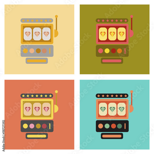 assembly flat icons slot machine