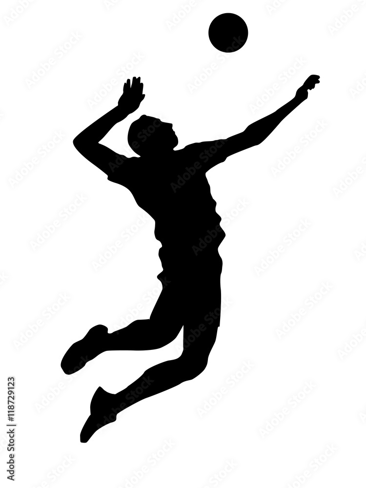 Illustration of abstract volleyball player silhouette Векторный объект  Stock | Adobe Stock