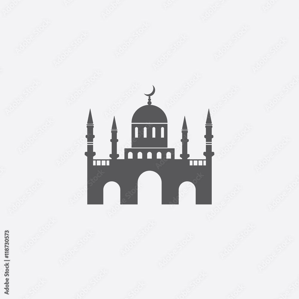 Islamic mosque. Vector icon.