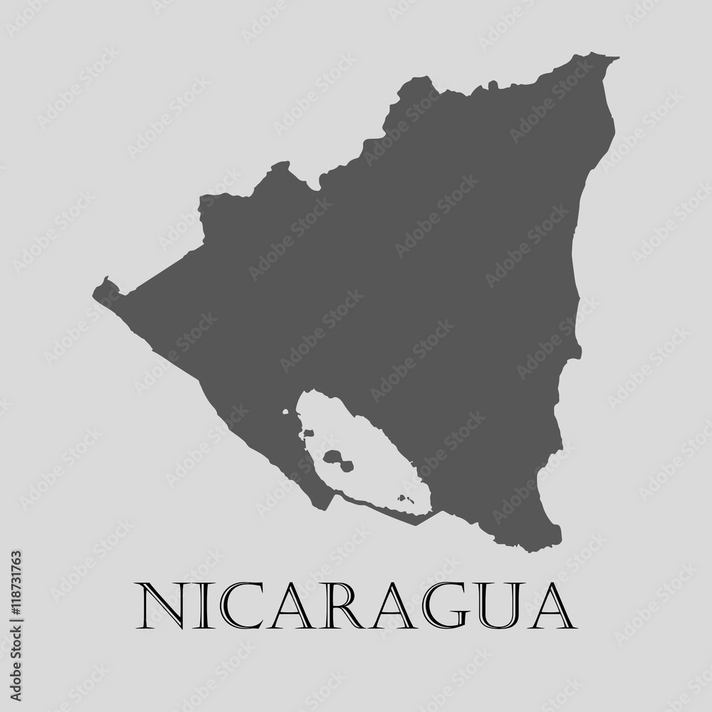 Gray Nicaragua map - vector illustration