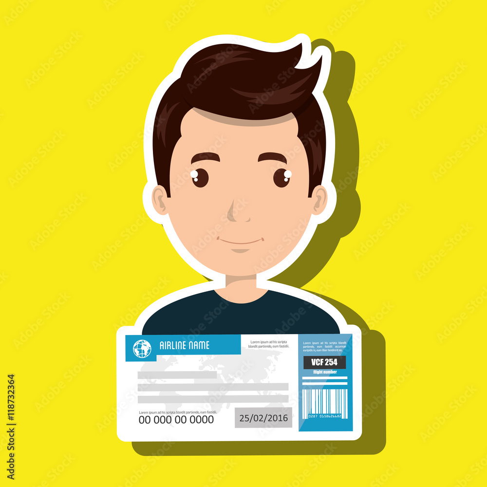 man ticket travel icon vector illustration design man ticket travel icon vector illustration design