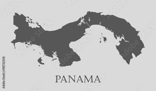 Gray Panama map - vector illustration
