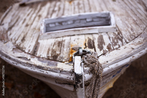 Old fisherman boat in Vrboska, Hvar island - Croatia photo