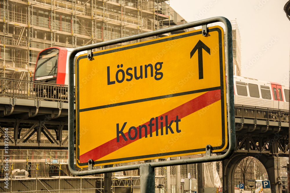 Fototapeta premium Schild 113 - Konflikt