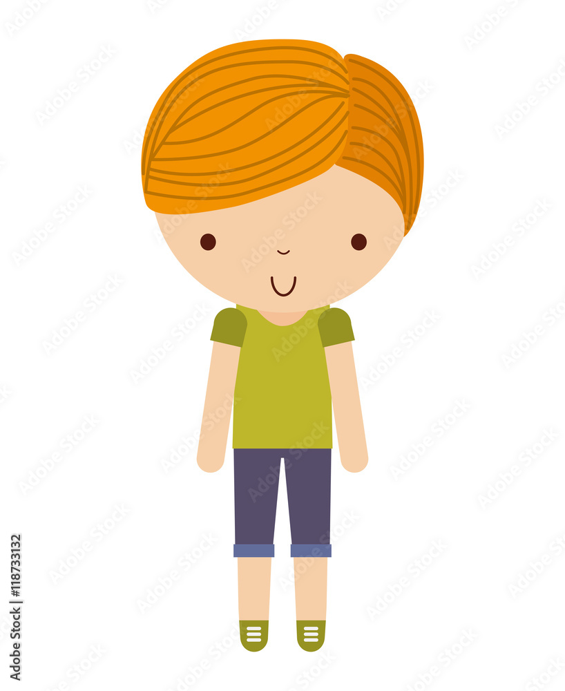 little cute boy isolated icon
