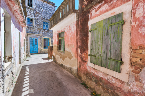 Colorful windows in Sukosan (Croatia)