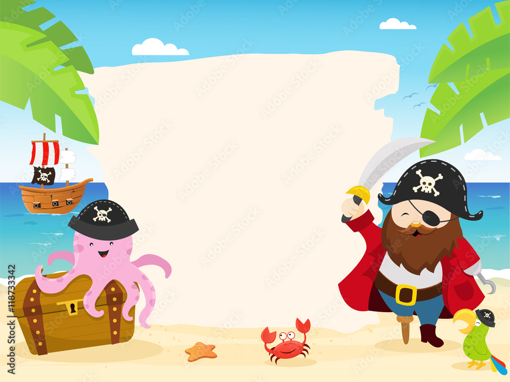 Pirate Template Illustration Stock Illustration | Adobe Stock
