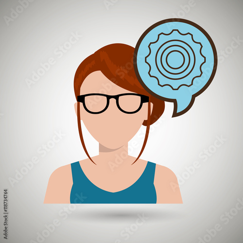 woman girl silhouette idea vector illustration design