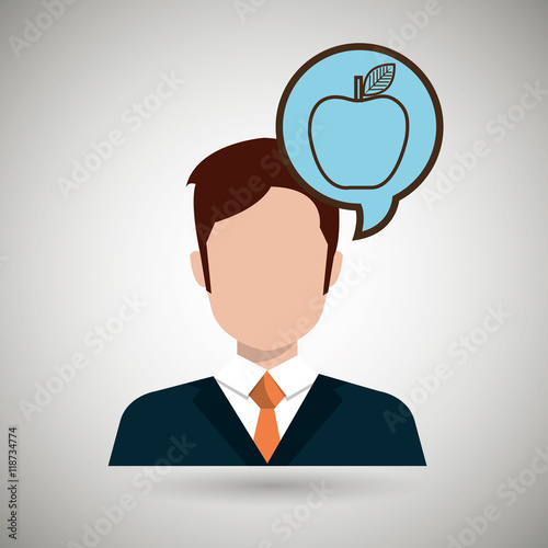 man idea bubble speak vector illustration design