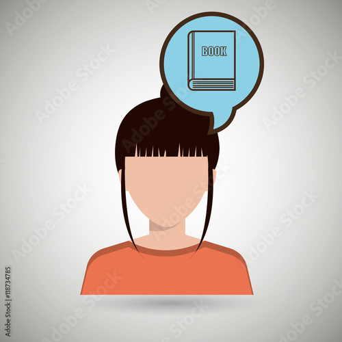 woman girl silhouette idea vector illustration design