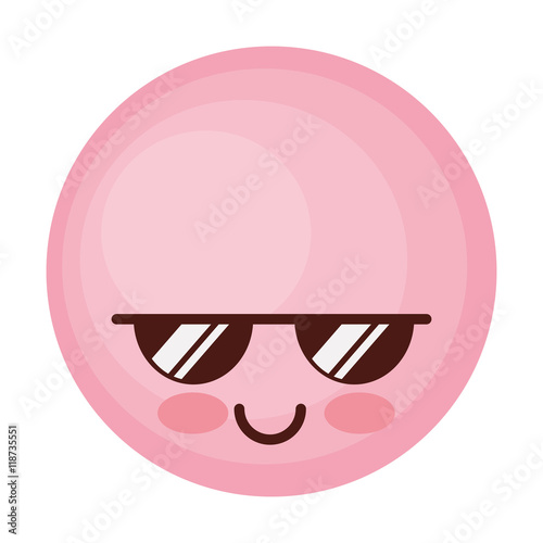 face emoticon cute circle icon