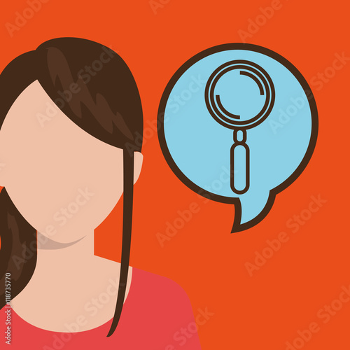 woman girl silhouette idea vector illustration design