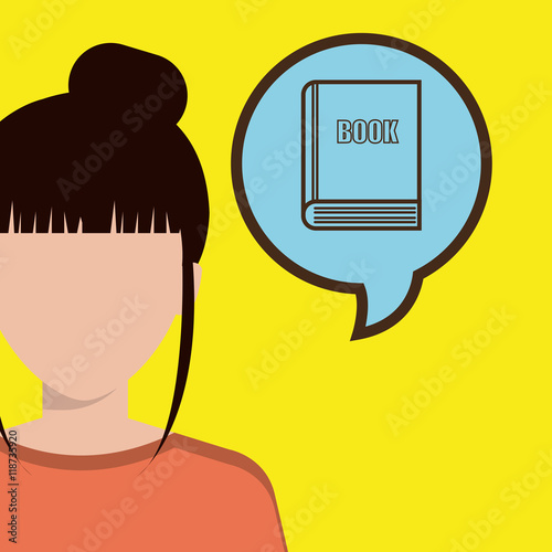woman girl silhouette idea vector illustration design