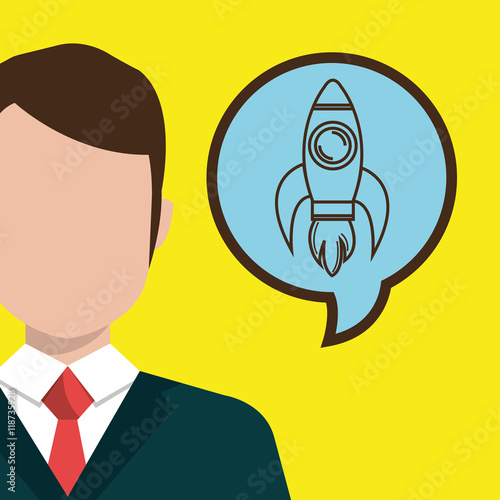 man idea bubble speak vector illustration design