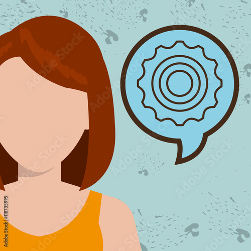 woman girl silhouette idea vector illustration design