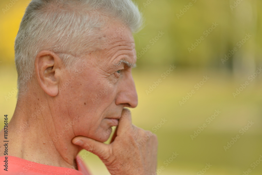 elderly man in park elderly man in park