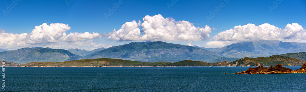 Panoramic view at hills of Albania. Europe