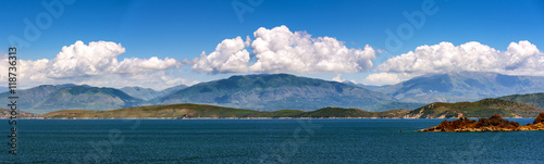 Panoramic view at hills of Albania. Europe