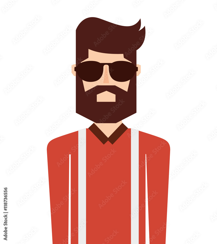 man person hipster style isolated icon