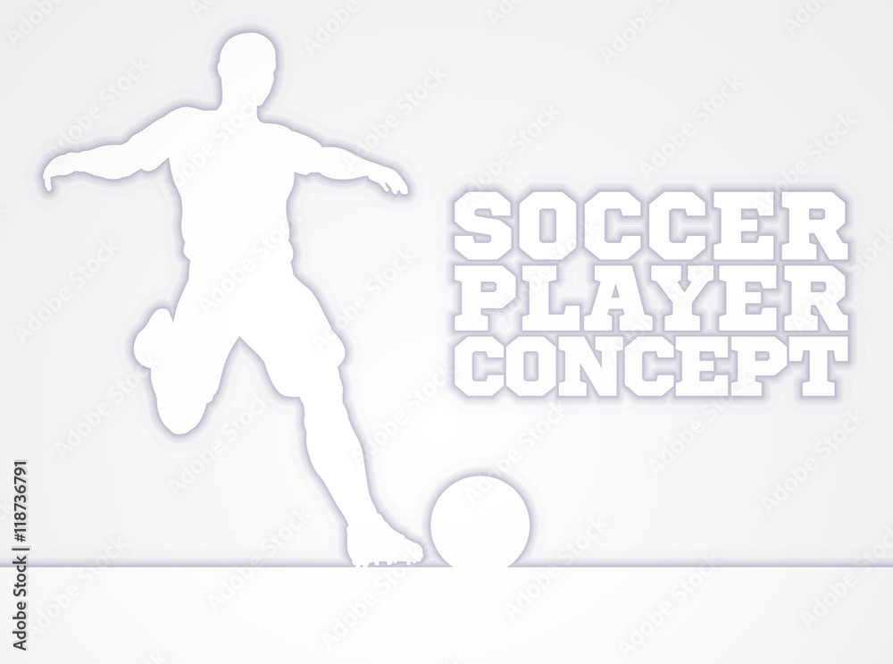 Soccer Football Player Concept Silhouette Soccer Football Player Concept Silhouette