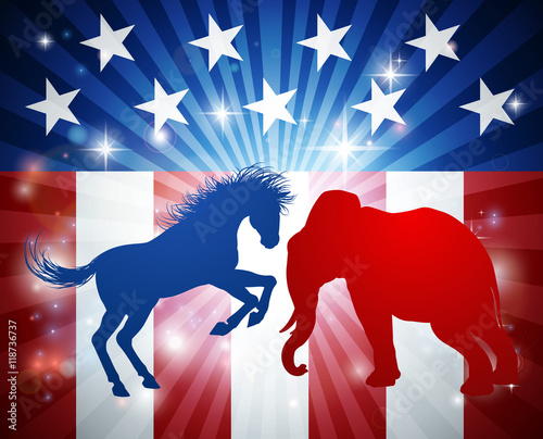 Elephant Fighting Jackass Donkey