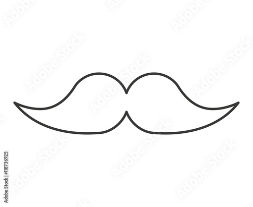 mustache hipster style isolated icon