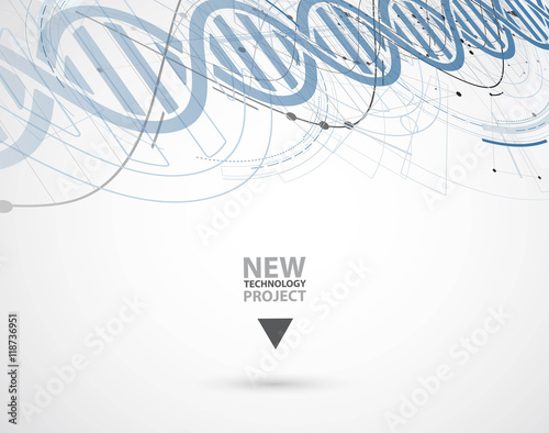 dna and medical and technology background. futuristic molecule structure presentation