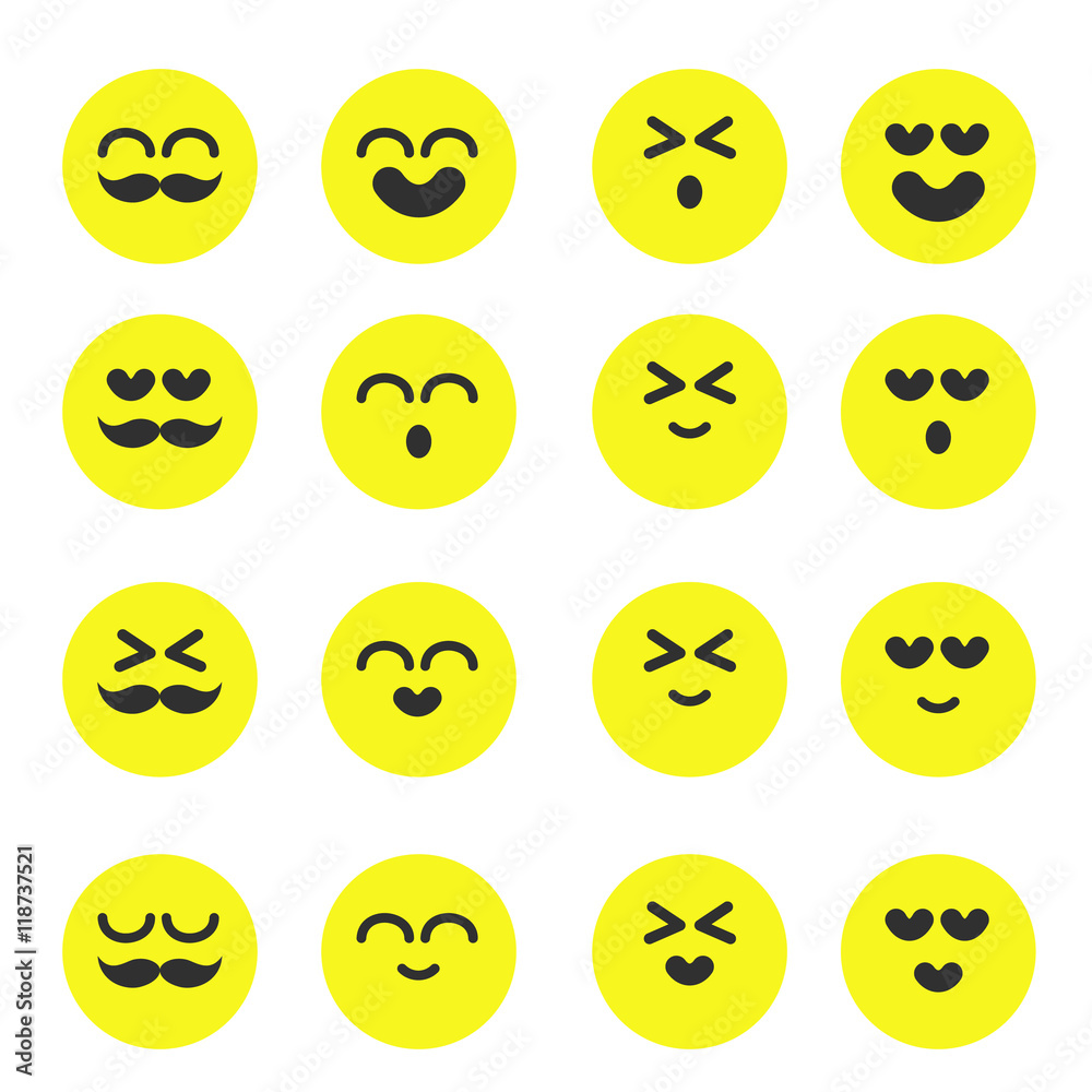 Fototapeta premium Emoji icons , Emoticon Vector style smile