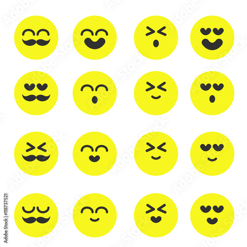 Emoji icons , Emoticon Vector style smile