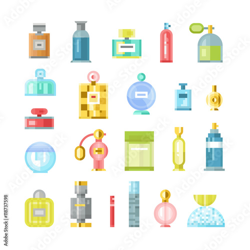Perfume bottle vector icons