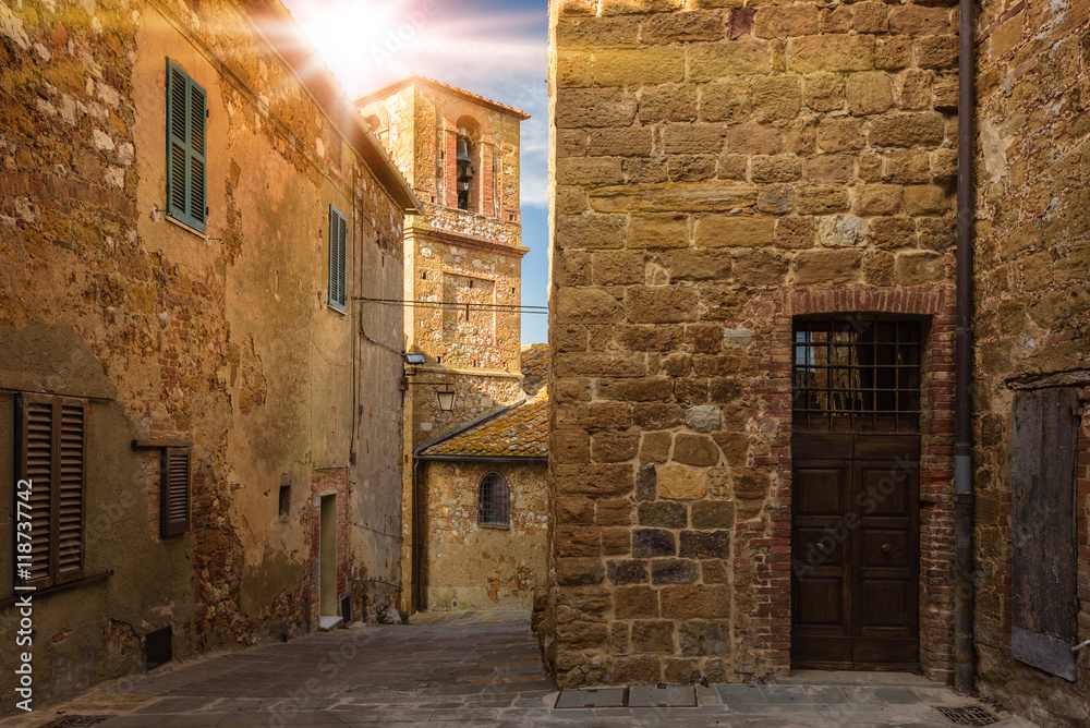 Alleys, streets and crannies in the beautiful town in Tuscany, P
