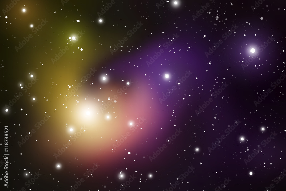 Fototapeta premium Astrology Mystic Background. Outer Space. Vector Digital Colorful Illustration of Universe. Vector Galaxy Background.