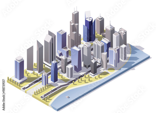 Vector isometric city downtown