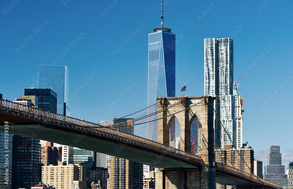 Lower Manhattan skyline view from Brooklyn