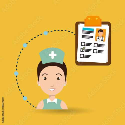 woman medical staff service vector illustration design