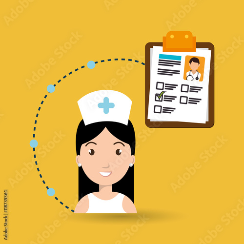 woman medical staff service vector illustration design