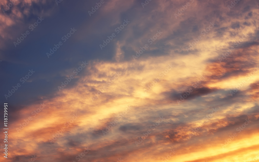  soft blue sky and sunset cloud