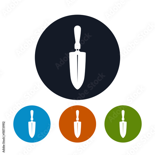 Icon Gardening Trowel, Four Types of Round Icons Trowel, Garden Equipment, Agricultural Tool , Vector Illustration