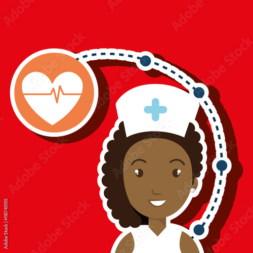 woman medical staff service vector illustration design photo