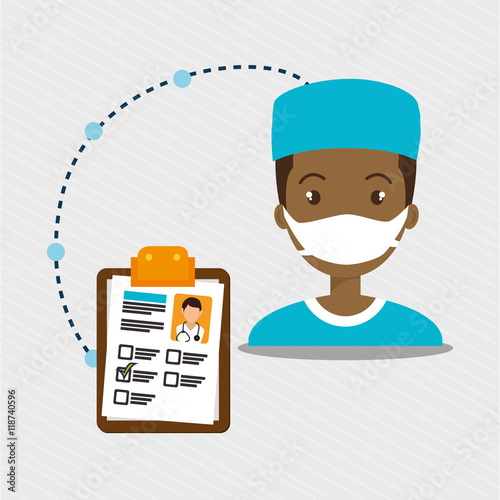 man staff medical service vector illustration design