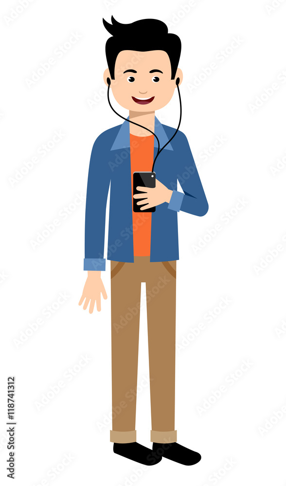 Modern man with a gadget Modern man with a gadget