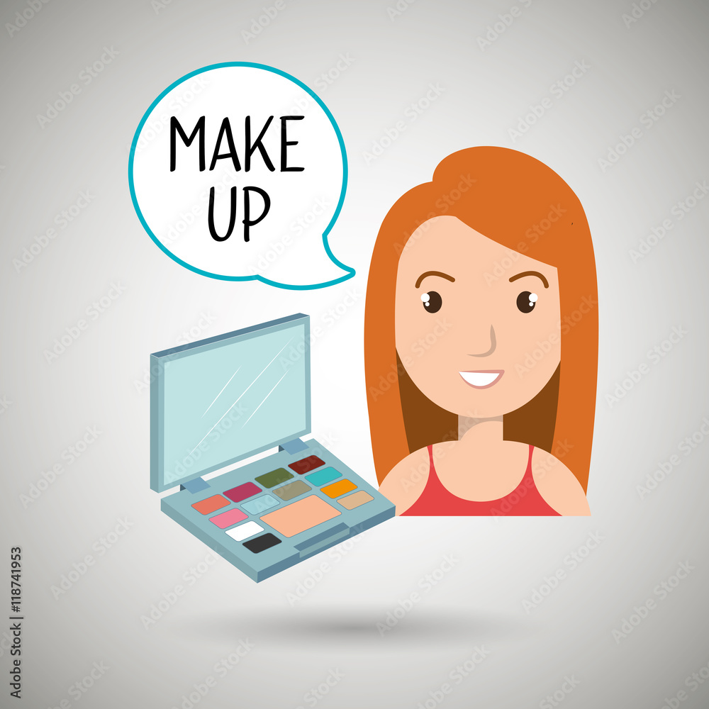 woman make up cosmetic vector illustration design woman make up cosmetic vector illustration design