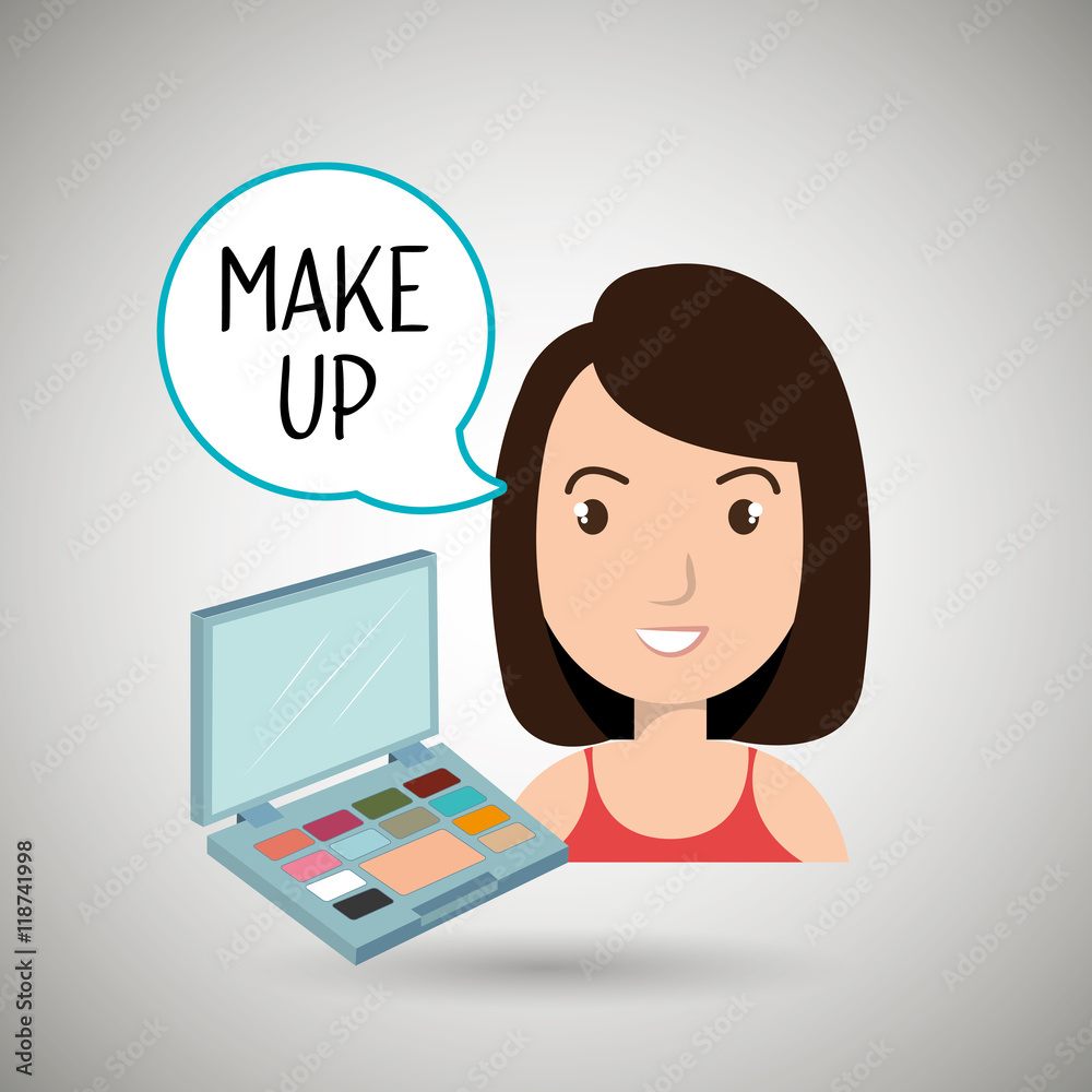 woman make up cosmetic vector illustration design woman make up cosmetic vector illustration design