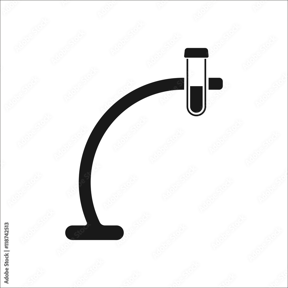 Test Tube on round Stand sign simple icon on background Test Tube on round Stand sign simple icon on background