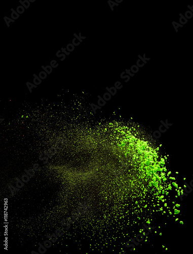 Splash of green powder