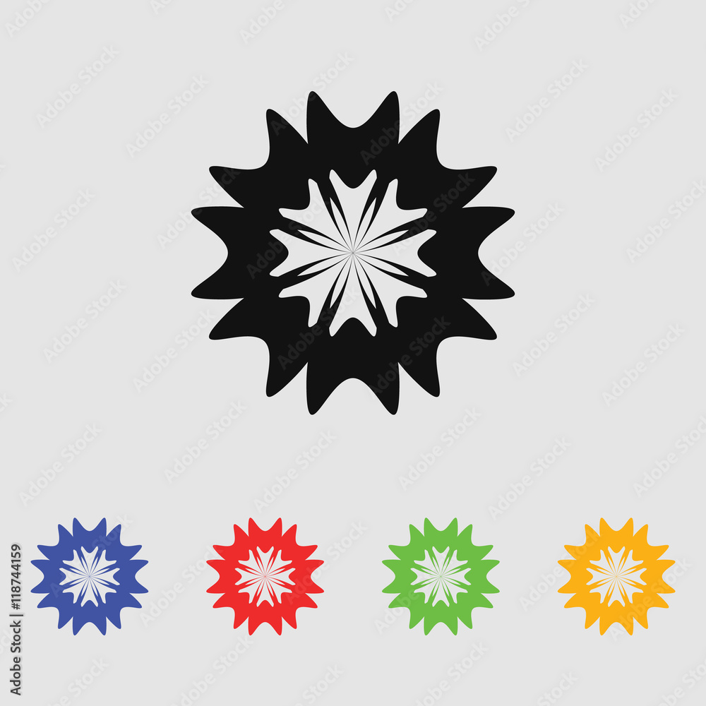 Abstract flowers. Vector black simple icon for web and mobile. Flat style. Abstract flowers. Vector black simple icon for web and mobile. Flat style.