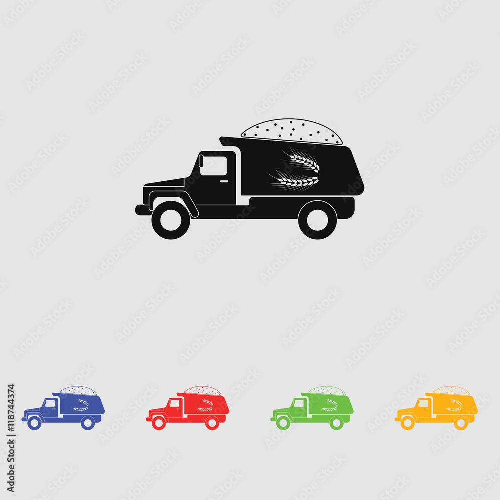 Fototapeta premium grain freight car vector silhouette. Simple icon