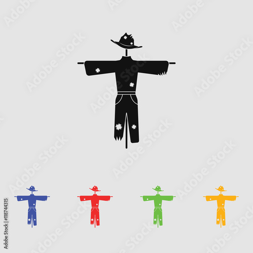 Scarecrow vector silhouette. Simple icon