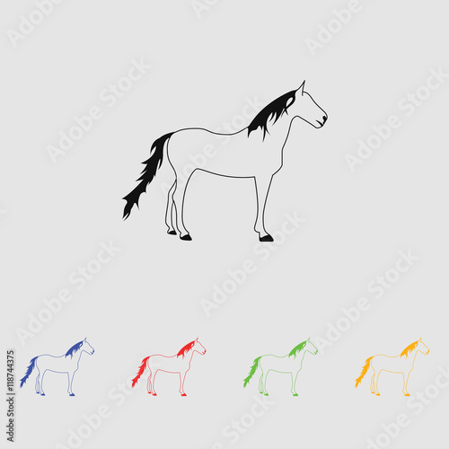 Horse vector silhouette Simple icon